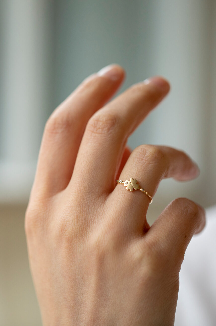 Celine Daoust From the Earth Clover and Diamonds Ring