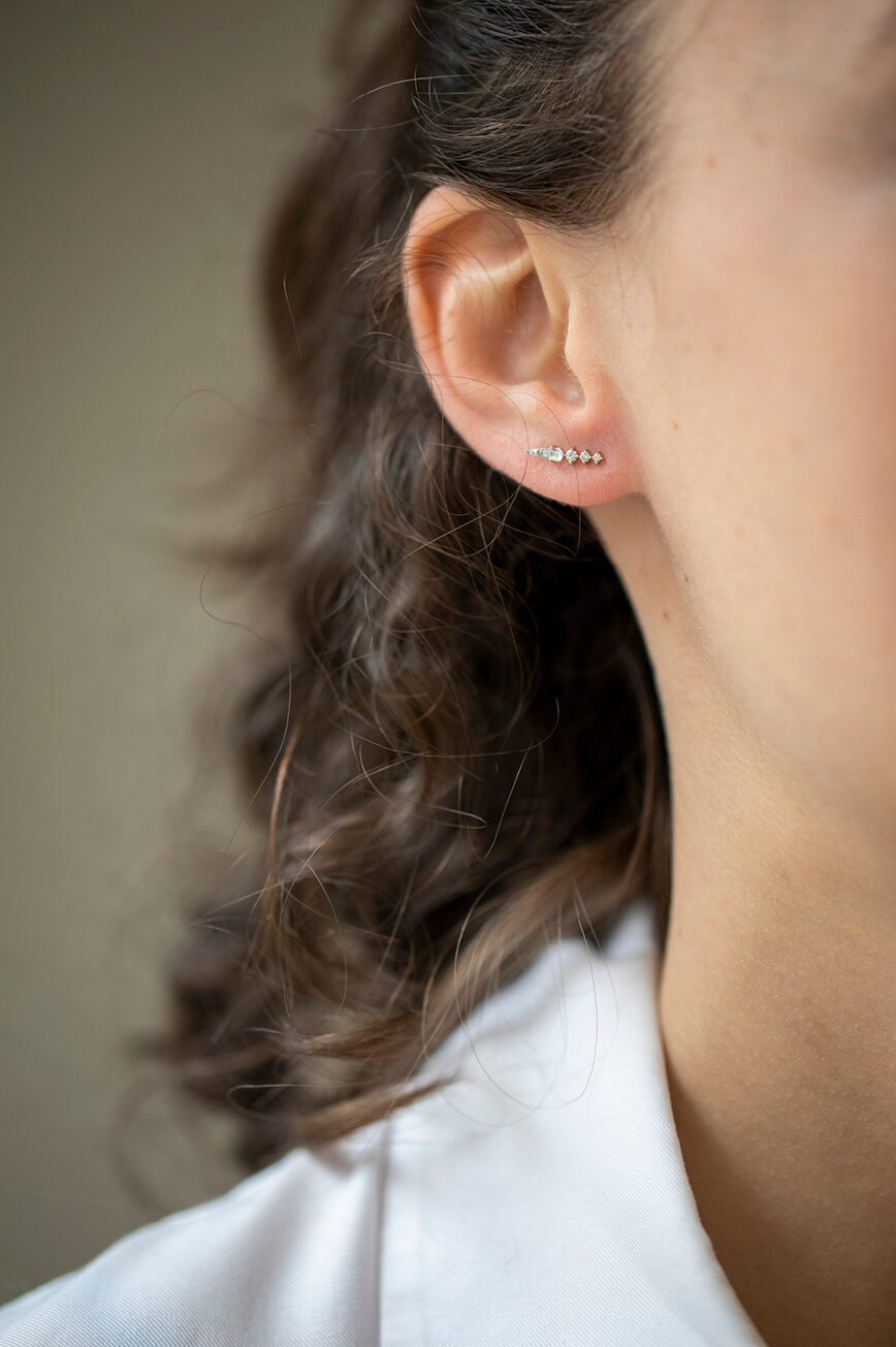 Celine Daoust Constellation Moonstone and diamonds Single Earring