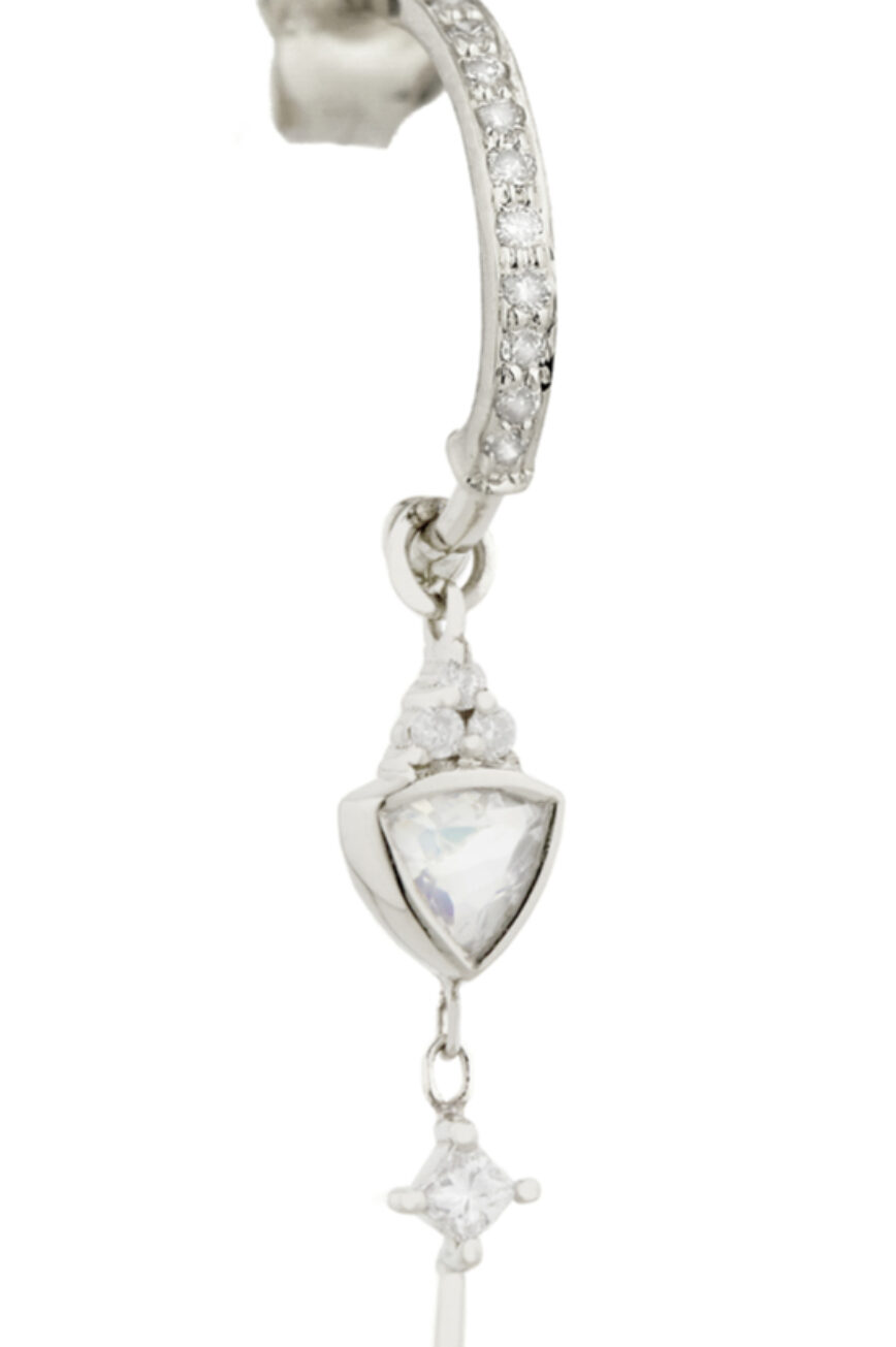 Celine Daoust Moonstone Power Moonstone and diamonds Hoop Single Earring