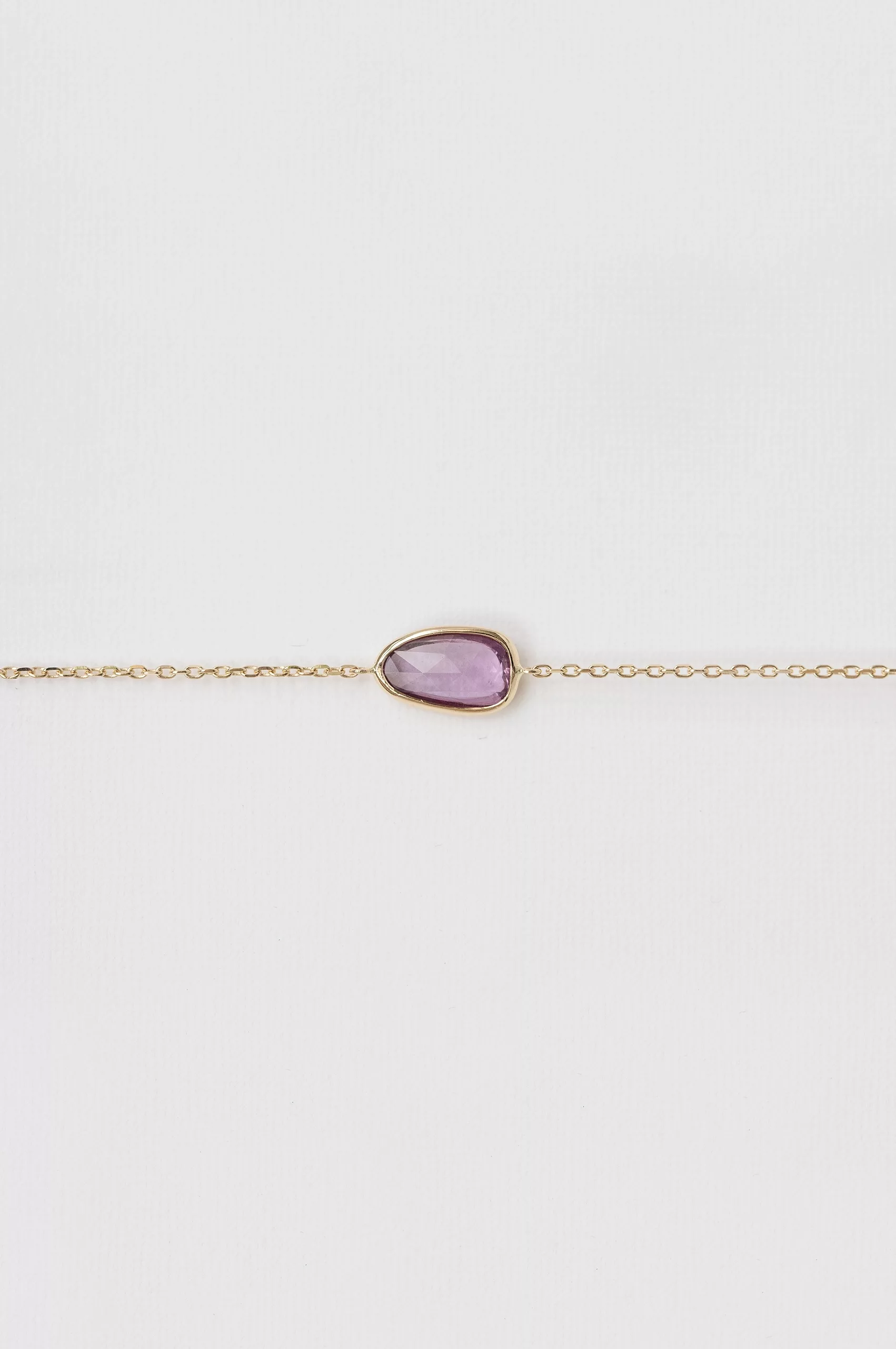 Yellow gold pink sapphire chain bracelet Celine Daoust