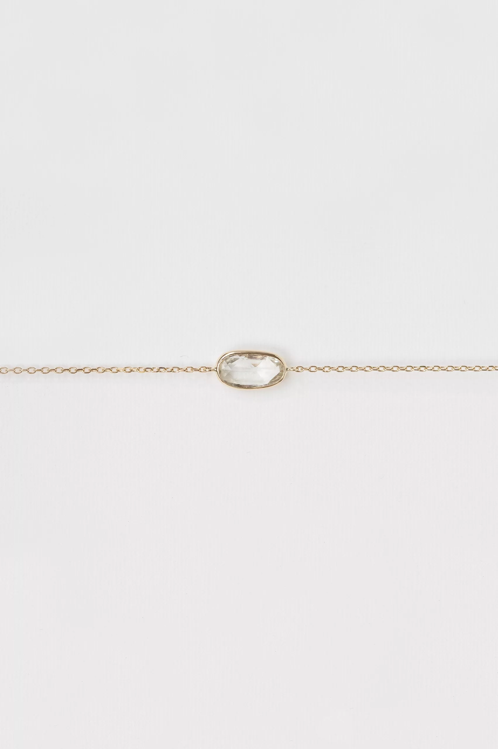 Yellow gold white sapphire chain bracelet Celine Daoust