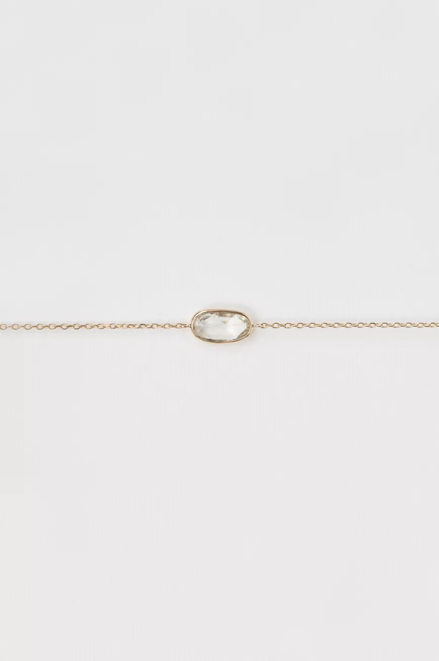 Yellow gold white sapphire chain bracelet Celine Daoust