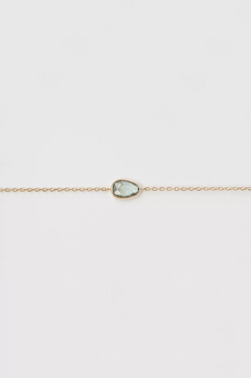 Yellow gold green sapphire chain bracelet Celine Daoust