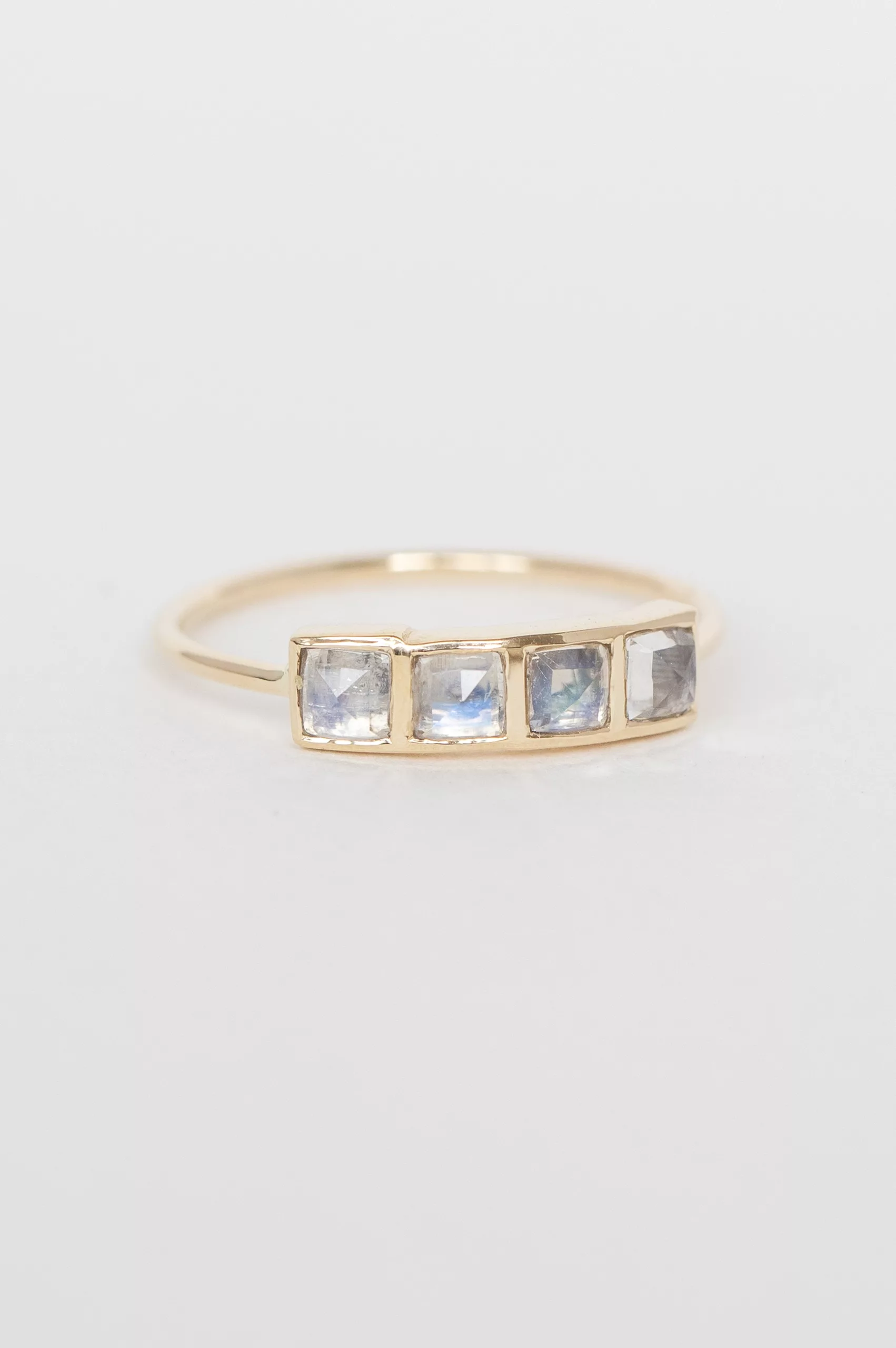 Yellow gold multi square moonstone ring Celine Daoust