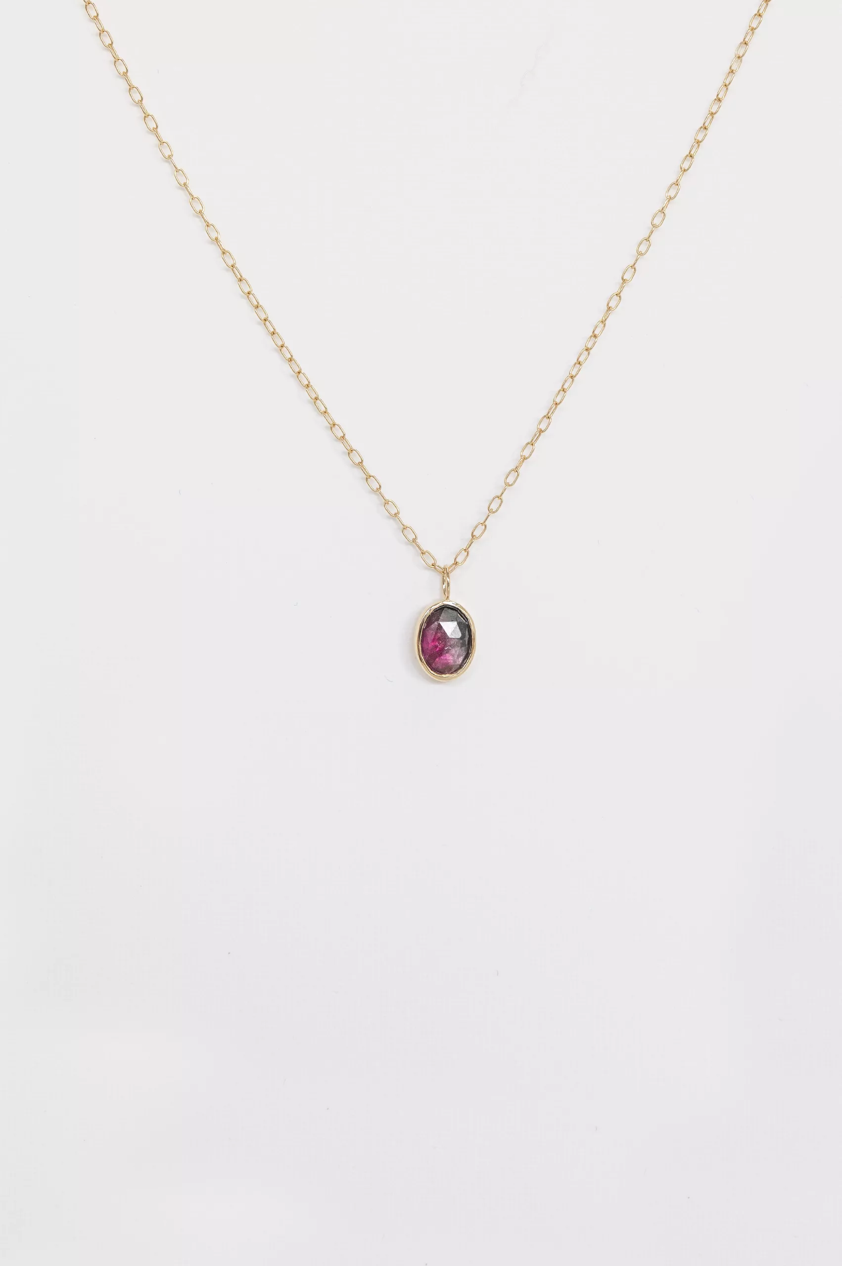Yellow gold One of a Kind Faye watermelon Tourmaline Necklace