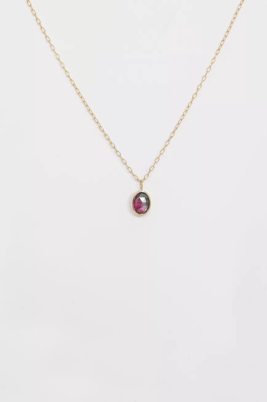 Yellow gold One of a Kind Faye watermelon Tourmaline Necklace