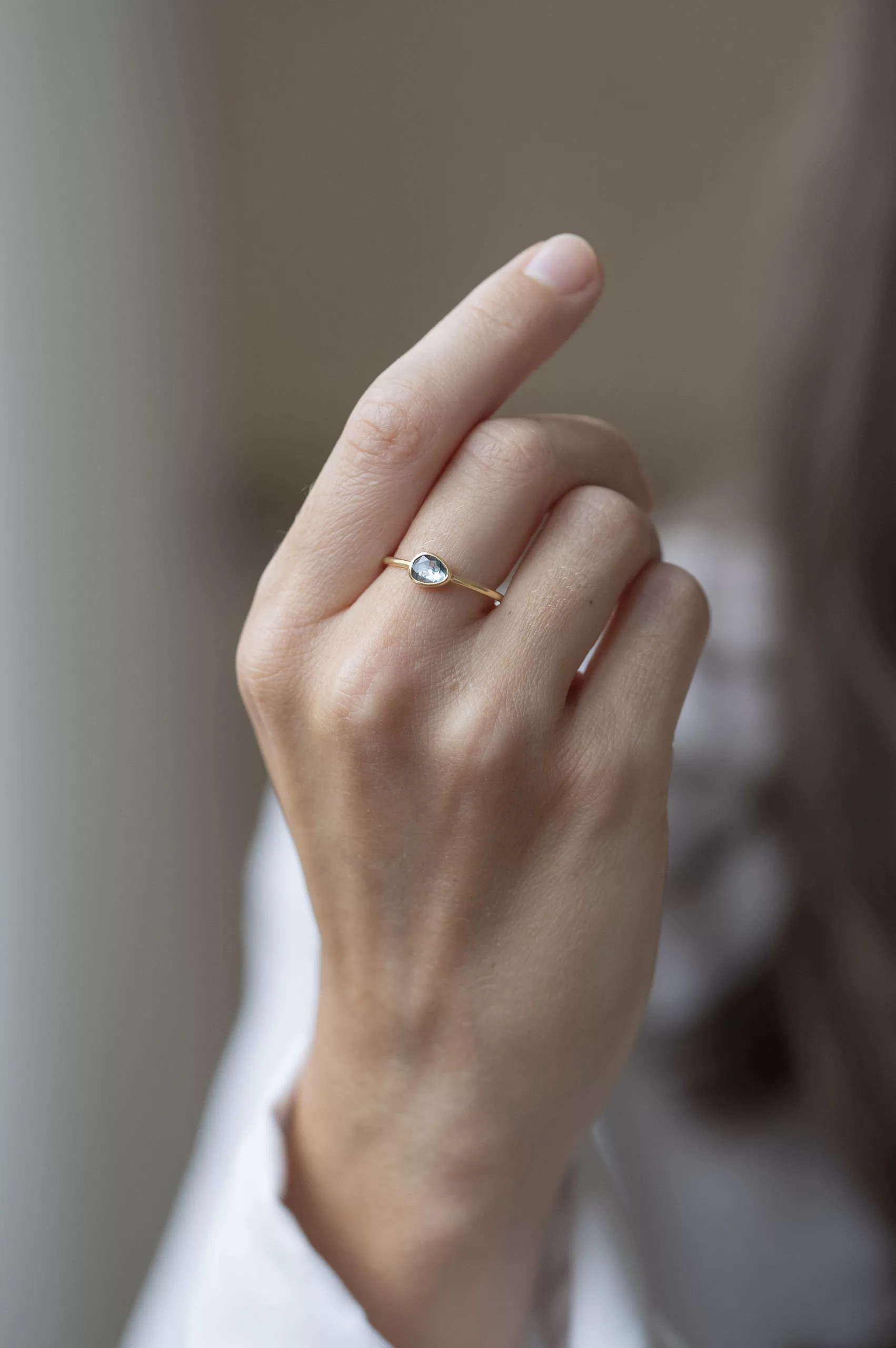 Yellow gold One of a Kind Faye blue Aquamarine Ring