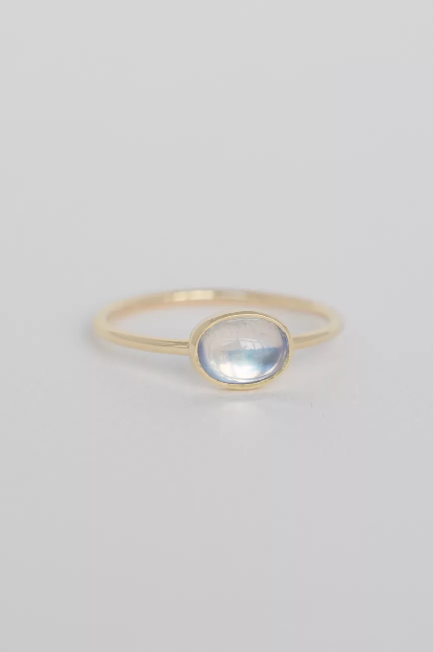 Yellow gold one of a Kind Faye Moonstone Ring