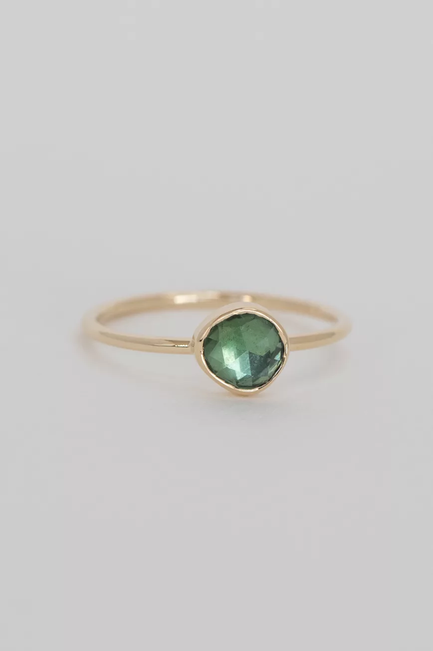 Yellow gold One of a Kind Faye green Tourmaline Ring