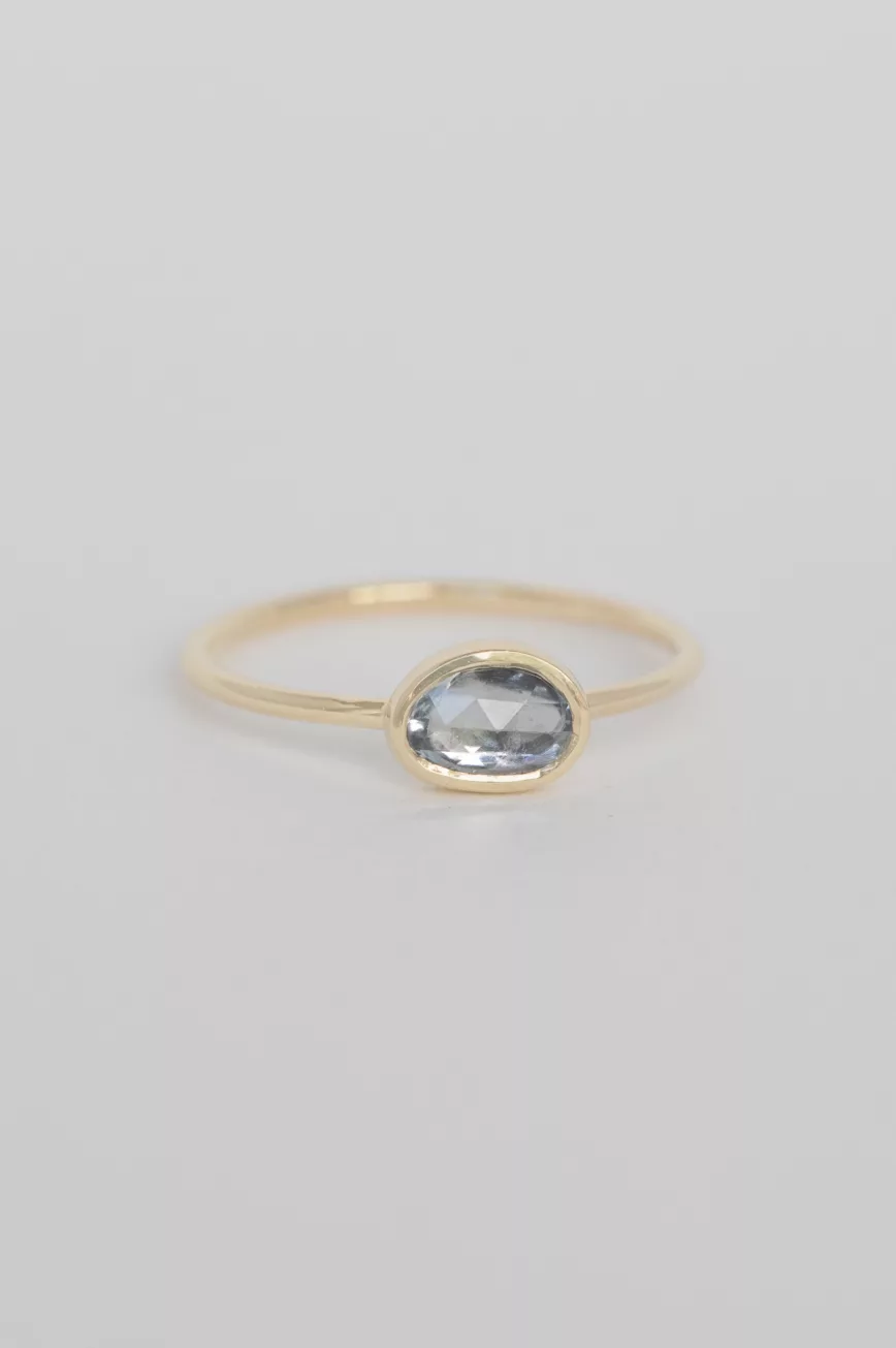 Yellow gold One of a Kind Faye Light blue Sapphire Ring