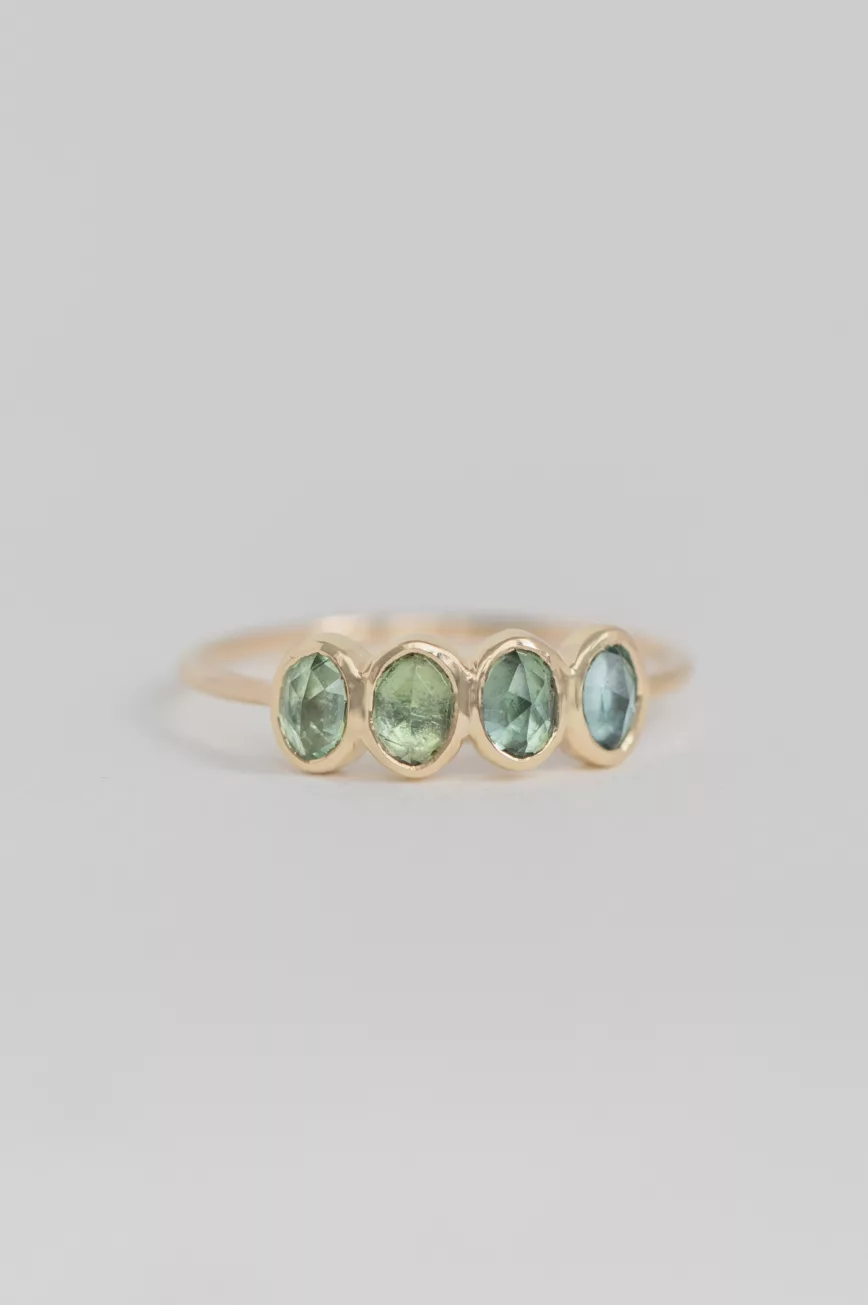 One of a Kind 4 green Tourmaline ring