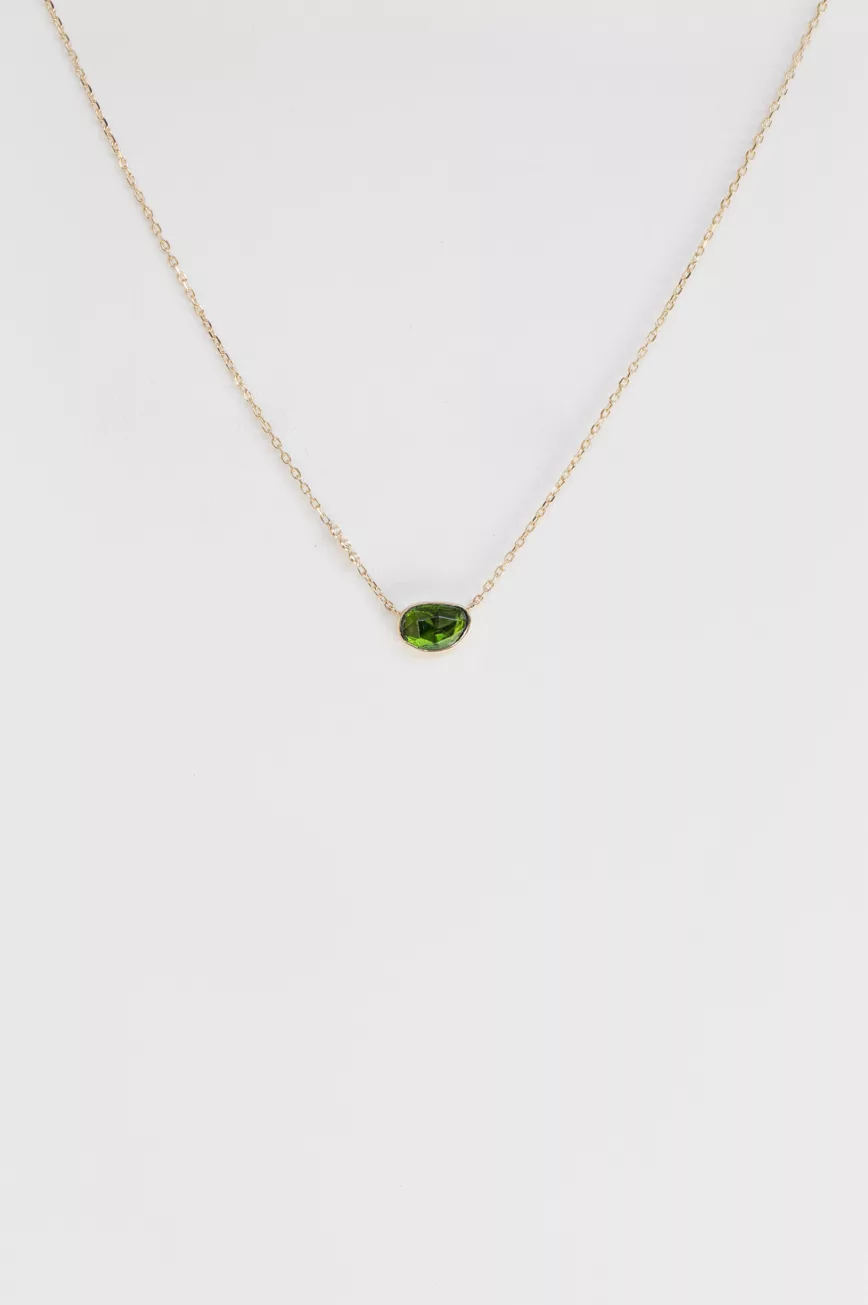 Celine Daoust yellow gold One of a Kind Tourmaline with small diamond Necklace
