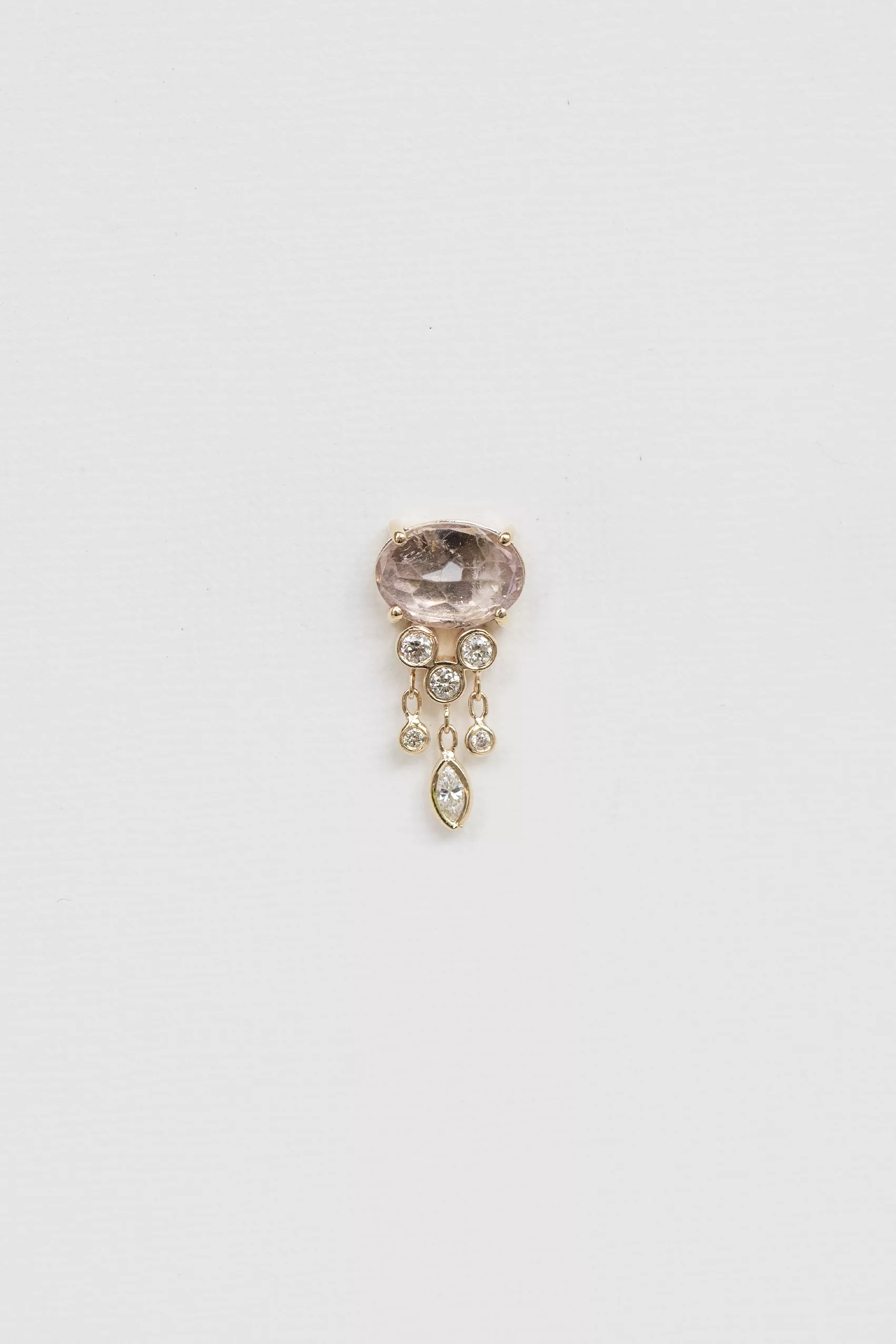 Celine Daoust yellow gold One of a kind Tourmaline and Diamonds Dangling Single Earring