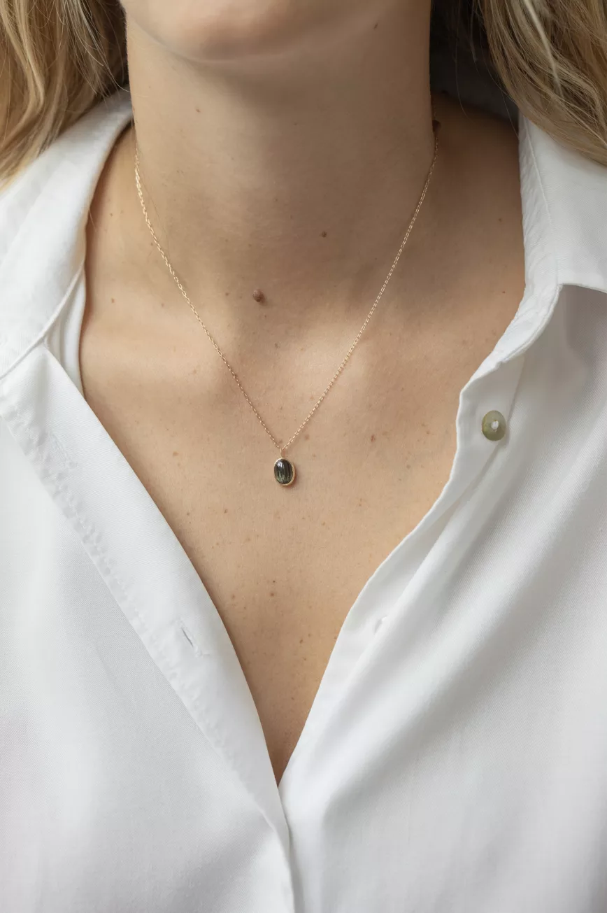 Celine Daoust yellow gold One of a Kind Faye Tourmaline Necklace