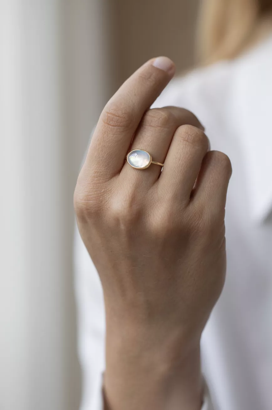 Celine Daoust yellow gold One of a Kind Faye Moonstone Ring
