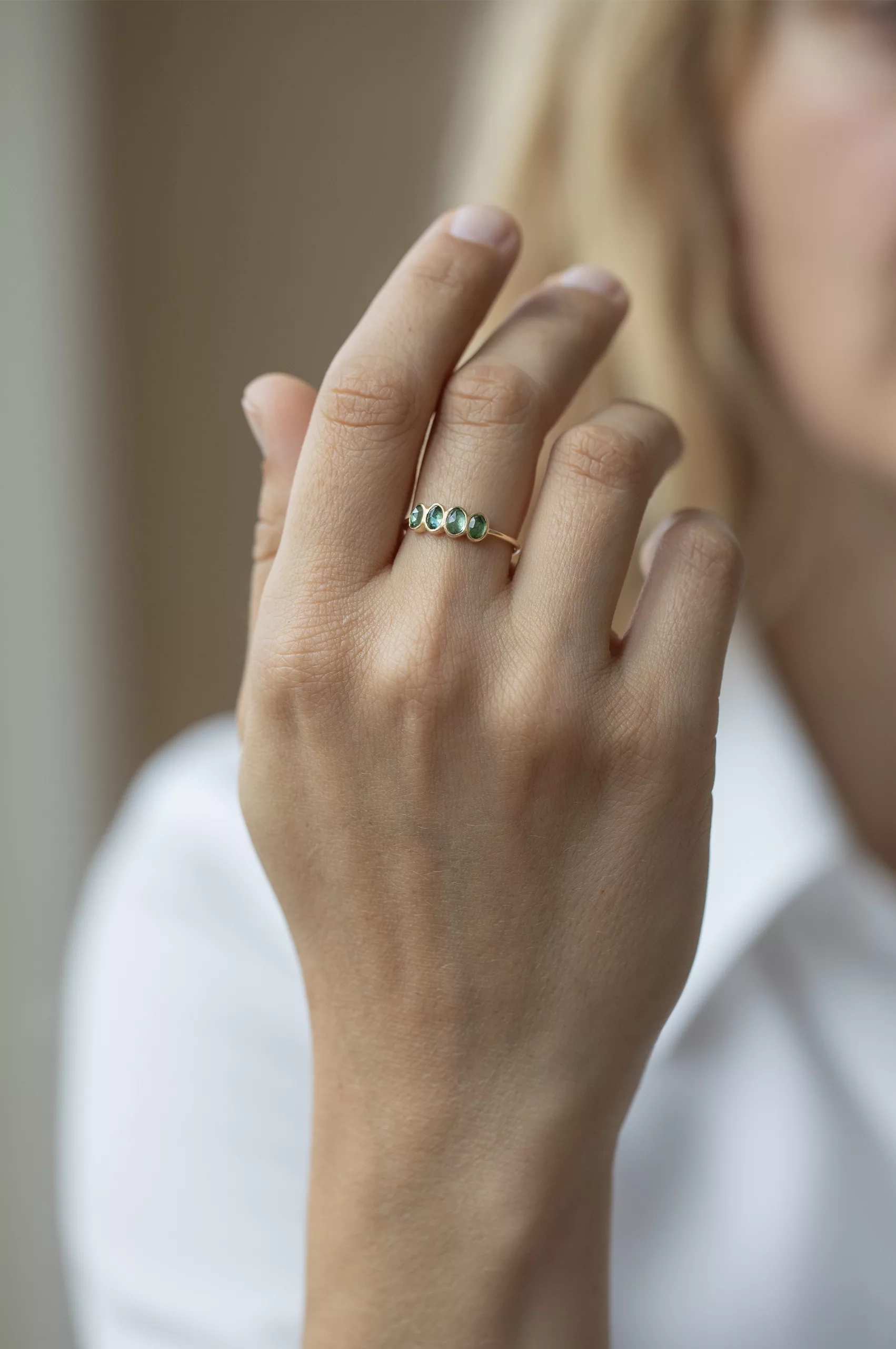 Celine Daoust yellow gold One of a Kind 4 Tourmaline ring