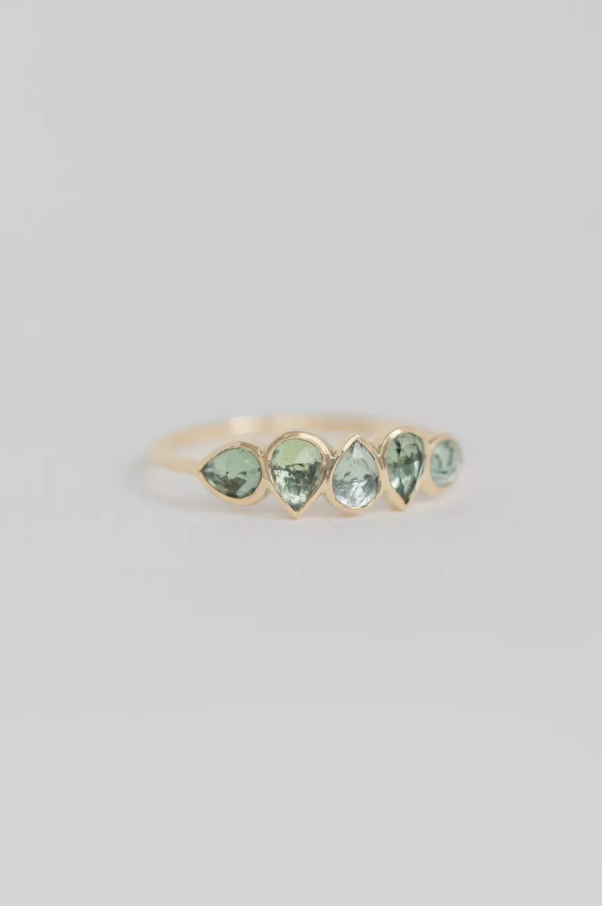 Celine Daoust yellow gold One of a Kind 5 Tourmaline ring