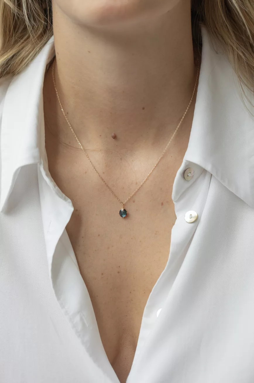 Celine Daoust yellow gold One of a Kind Tourmaline Diamond claw Necklace