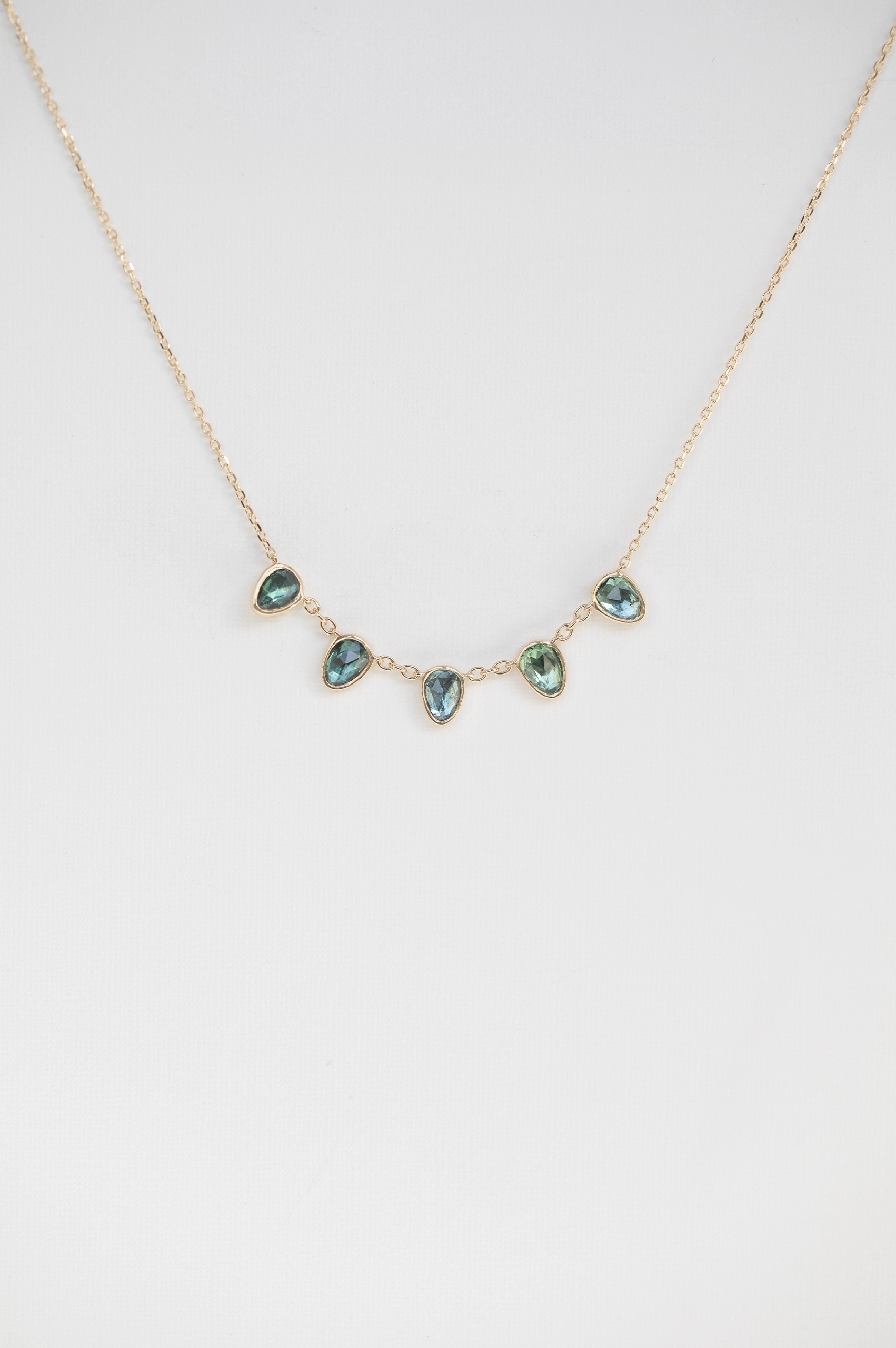 Multi Blue Color Multi blue tourmalines necklace - Celine daoust