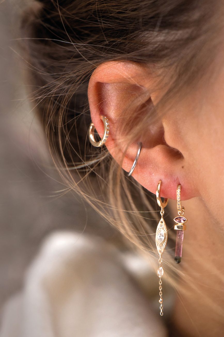 Mini Diamonds Huggies Hoop Earrings 