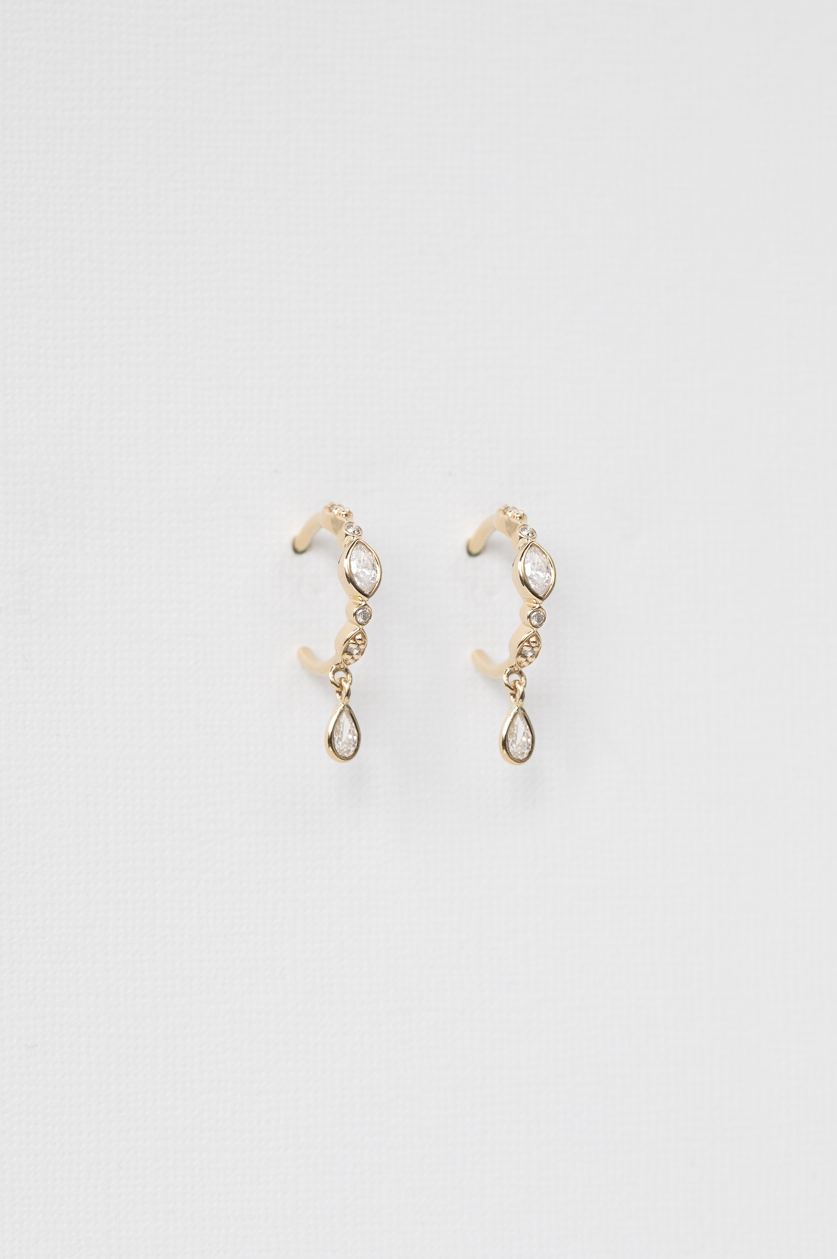Diamonds Hoop & Dangling Diamond Earrings - Celine Daoust Diamonds Hoop & Dangling Diamond Earrings - Celine Daoust