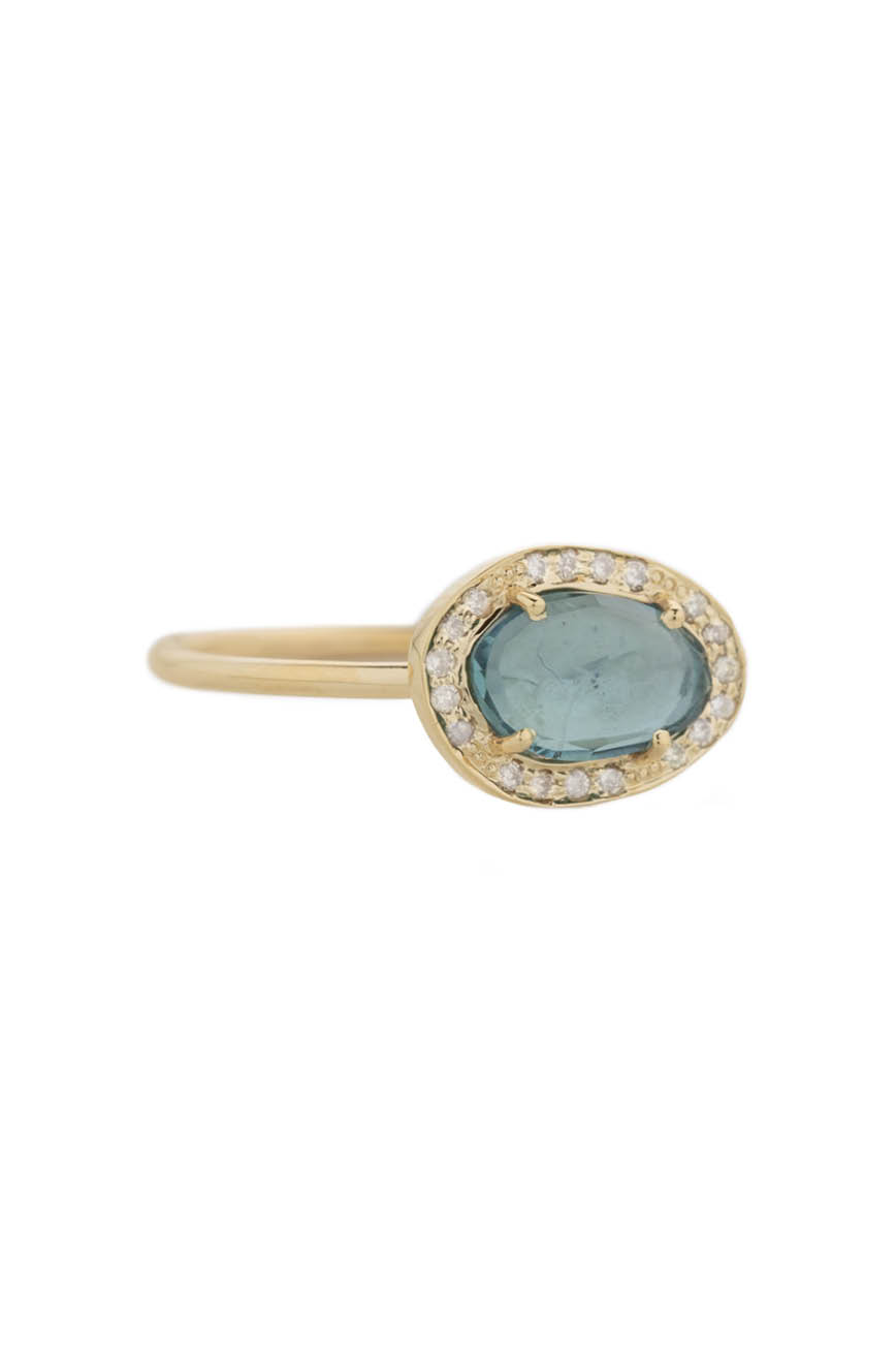 Light Blue Tourmaline and Diamonds Stella Ring